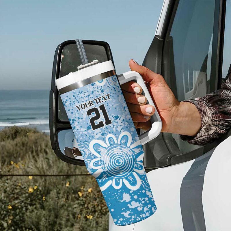 Adelaide Strikers Minimalism Aboriginal Custom Stanley Quencher 40oz Stainless Steel Tumbler With Handle - Threewoofs - Image 7