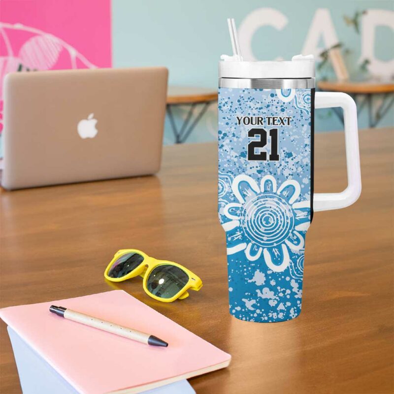 Adelaide Strikers Minimalism Aboriginal Custom Stanley Quencher 40oz Stainless Steel Tumbler With Handle - Threewoofs - Image 5