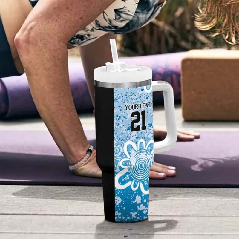 Adelaide Strikers Minimalism Aboriginal Custom Stanley Quencher 40oz Stainless Steel Tumbler With Handle - Threewoofs - Image 6