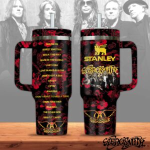 Aerosmith Music Custom Stanley Quencher 40oz Stainless Steel Tumbler With Handle - Threewoofs