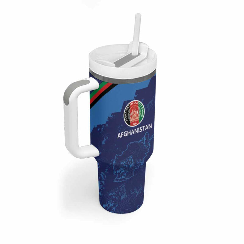 Afghan Atalans Cricket Afghanistan Map with Sporty Style Custom Stanley Quencher 40oz Stainless Steel Tumbler With Handle - Threewoofs - Image 3