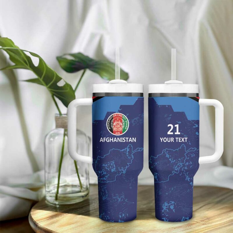Afghan Atalans Cricket Afghanistan Map with Sporty Style Custom Stanley Quencher 40oz Stainless Steel Tumbler With Handle - Threewoofs - Image 9