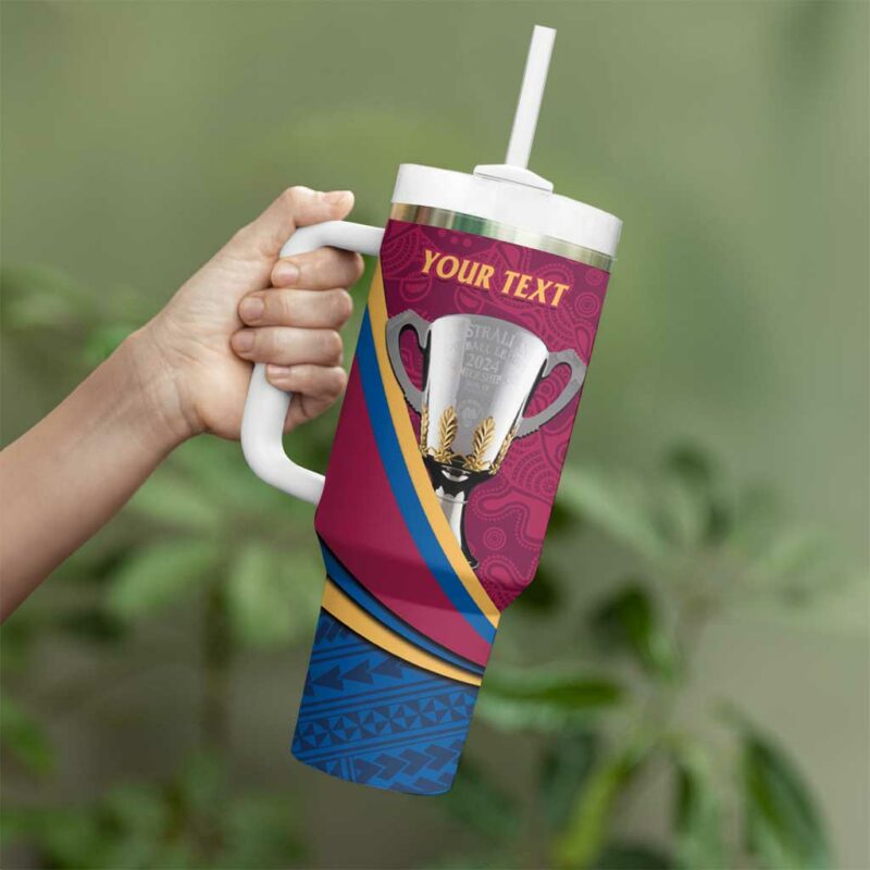 AFL Brisbane Lions 2024 We Are The Champions ‚Äì Trophy Style Custom Stanley Quencher 40oz Stainless Steel Tumbler With Handle - Threewoofs - Image 4