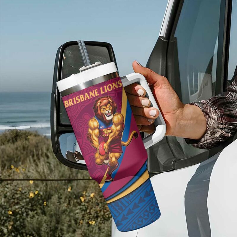 AFL Brisbane Lions 2024 We Are The Champions ‚Äì Trophy Style Custom Stanley Quencher 40oz Stainless Steel Tumbler With Handle - Threewoofs - Image 7