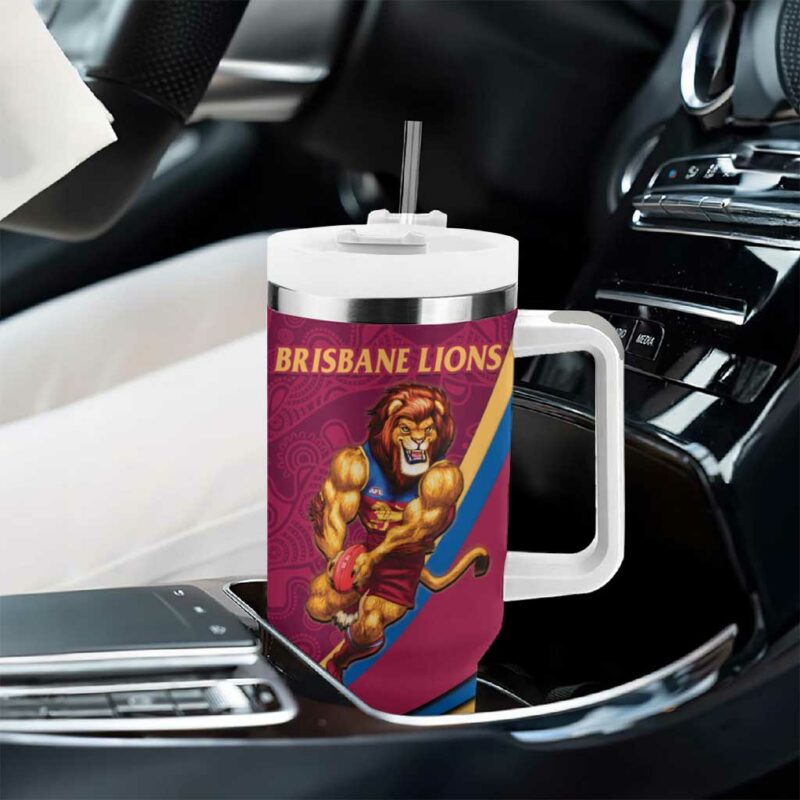 AFL Brisbane Lions 2024 We Are The Champions ‚Äì Trophy Style Custom Stanley Quencher 40oz Stainless Steel Tumbler With Handle - Threewoofs - Image 8