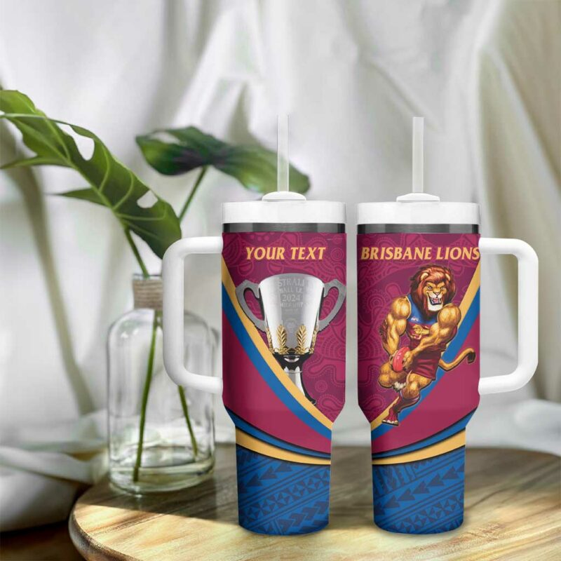 AFL Brisbane Lions 2024 We Are The Champions ‚Äì Trophy Style Custom Stanley Quencher 40oz Stainless Steel Tumbler With Handle - Threewoofs - Image 9