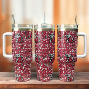 Alabama Crimson Tide NCAA Custom Stanley Quencher 40oz Stainless Steel Tumbler With Handle - Threewoofs
