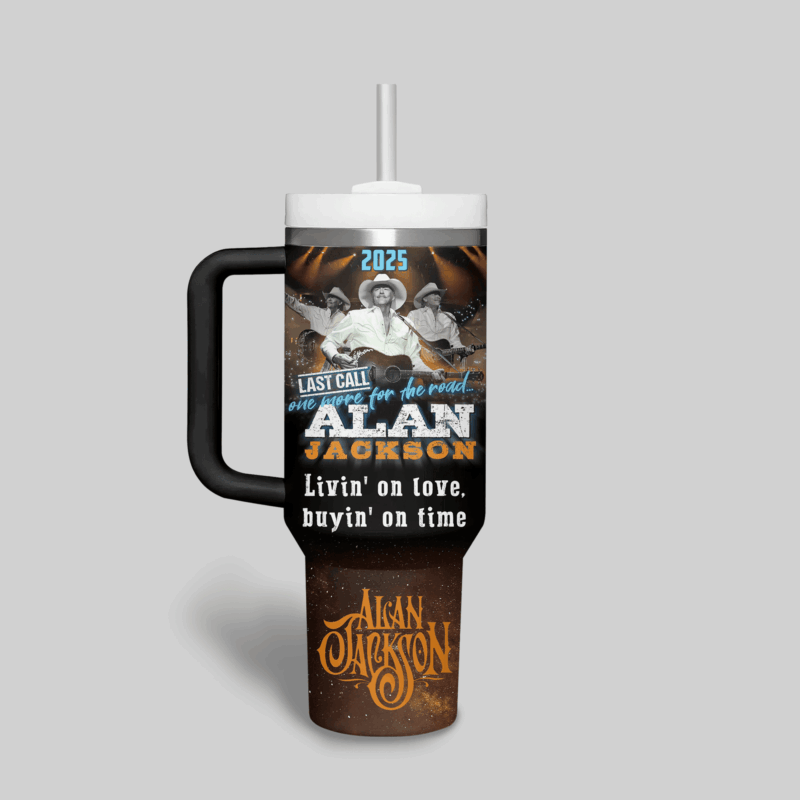 Alan Jackson Music Custom Stanley Quencher 40oz Stainless Steel Tumbler With Handle - Threewoofs - Image 3