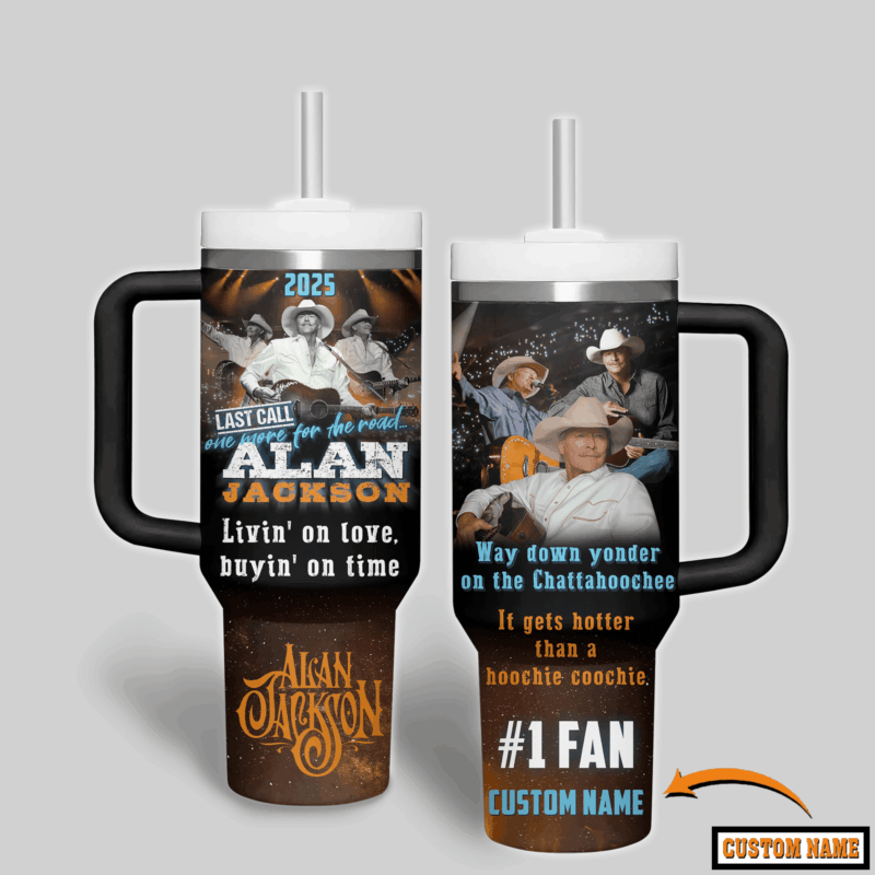 Alan Jackson Music Custom Stanley Quencher 40oz Stainless Steel Tumbler With Handle - Threewoofs - Image 2