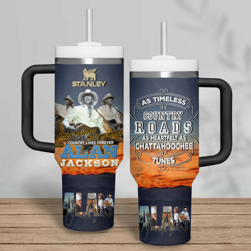 Alan Jackson Music Custom Stanley Quencher 40oz Stainless Steel Tumbler With Handle - Threewoofs - Image 4