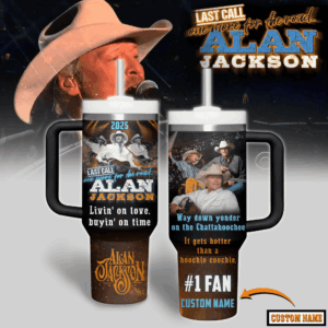 Alan Jackson Music Custom Stanley Quencher 40oz Stainless Steel Tumbler With Handle - Threewoofs