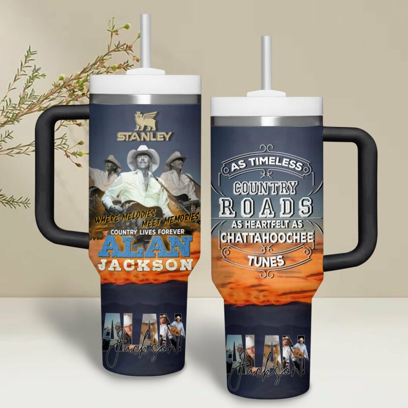 Alan Jackson Music Custom Stanley Quencher 40oz Stainless Steel Tumbler With Handle - Threewoofs - Image 3