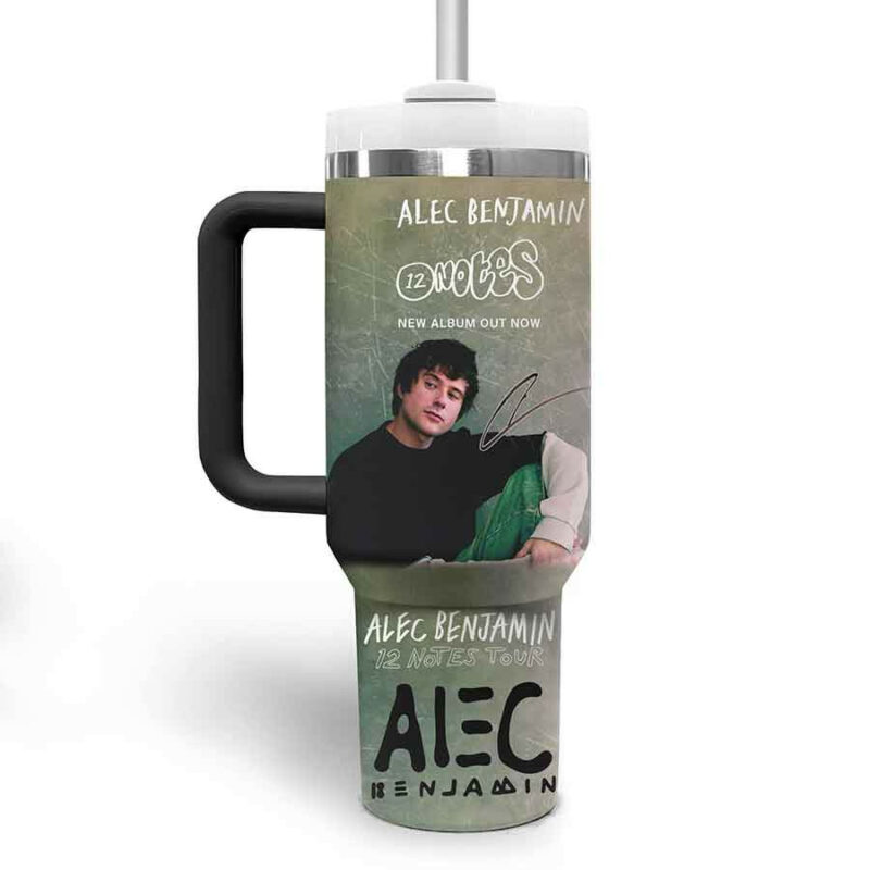 Alec Benjamin Music Custom Stanley Quencher 40oz Stainless Steel Tumbler With Handle - Threewoofs - Image 4