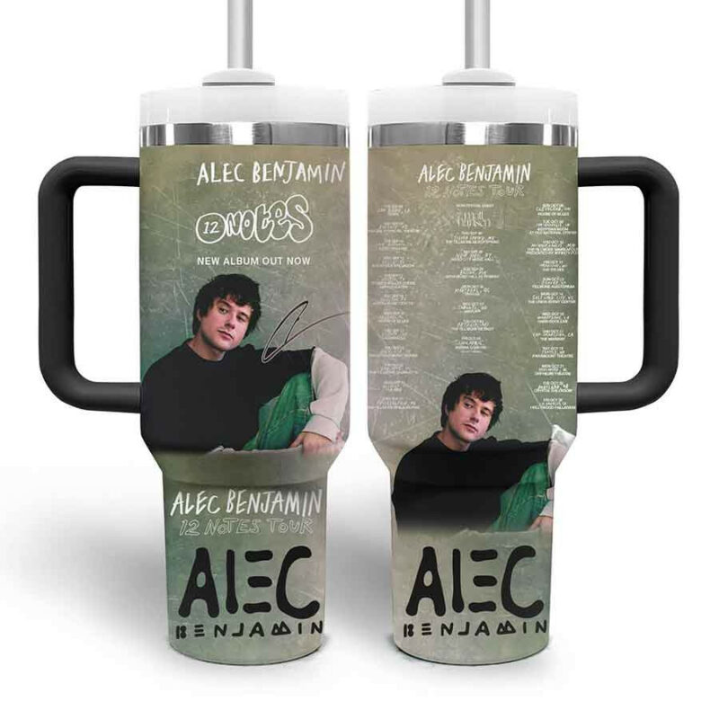Alec Benjamin Music Custom Stanley Quencher 40oz Stainless Steel Tumbler With Handle - Threewoofs - Image 3