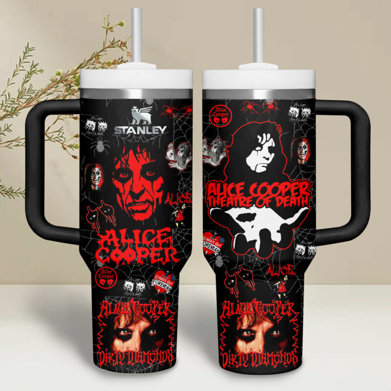 Alice Cooper Muisc Custom Stanley Quencher 40oz Stainless Steel Tumbler With Handle - Threewoofs - Image 4