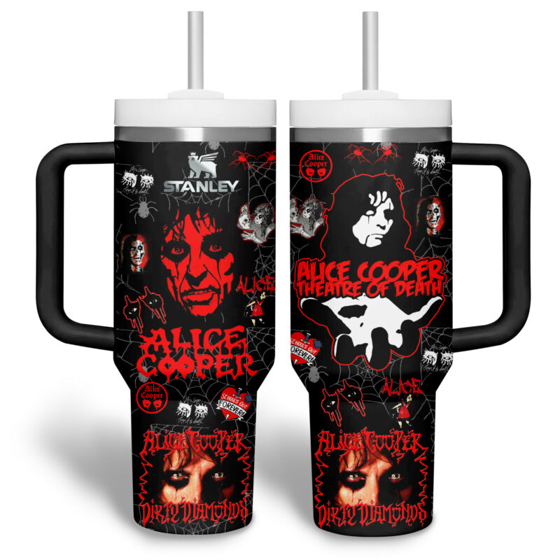 Alice Cooper Muisc Custom Stanley Quencher 40oz Stainless Steel Tumbler With Handle - Threewoofs - Image 3