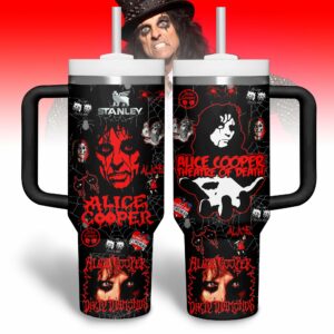Alice Cooper Muisc Custom Stanley Quencher 40oz Stainless Steel Tumbler With Handle - Threewoofs