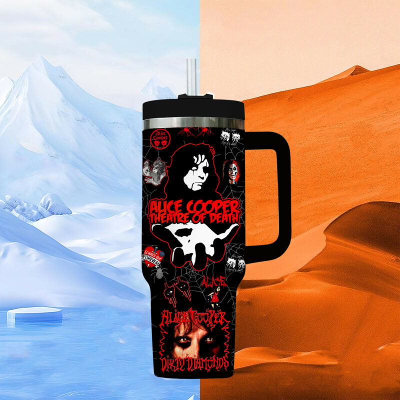 Alice Cooper Muisc Custom Stanley Quencher 40oz Stainless Steel Tumbler With Handle - Threewoofs - Image 8