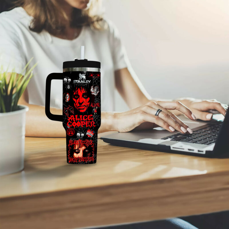 Alice Cooper Muisc Custom Stanley Quencher 40oz Stainless Steel Tumbler With Handle - Threewoofs - Image 5