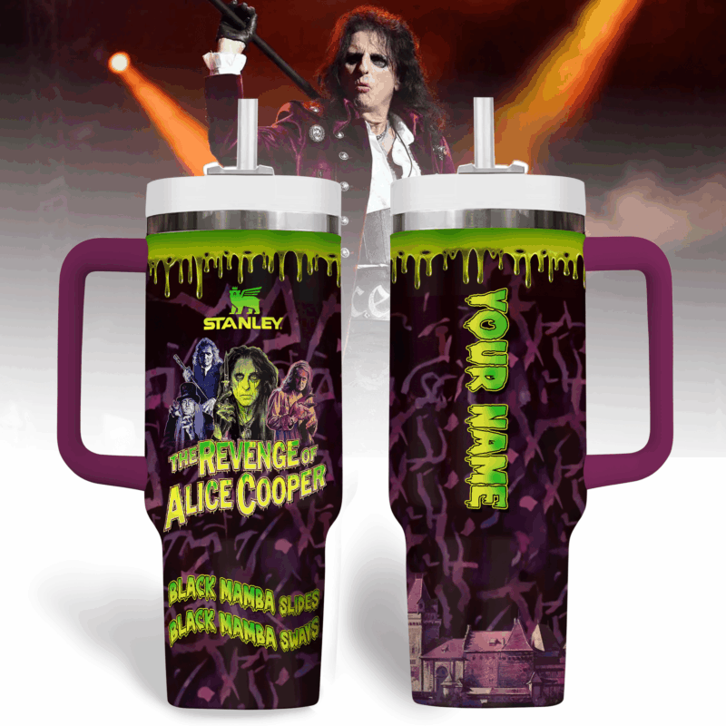 Alice Cooper Music Custom Stanley Quencher 40oz Stainless Steel Tumbler With Handle - Threewoofs