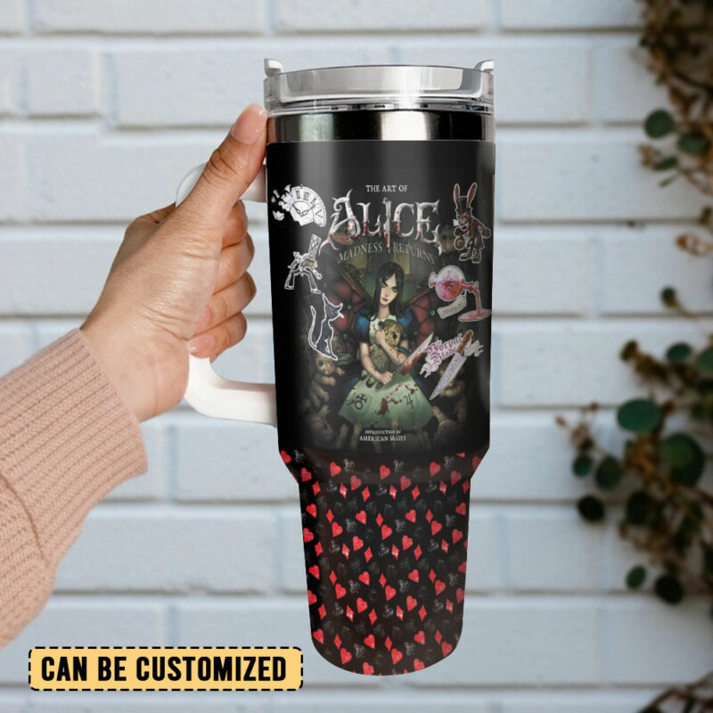 Alice: Madness Returns Games Custom Stanley Quencher 40oz Stainless Steel Tumbler With Handle - Threewoofs - Image 3