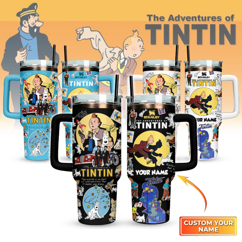 The Adventure Of Tintin Movies Custom Stanley Quencher 40oz Stainless Steel Tumbler With Handle - Threewoofs