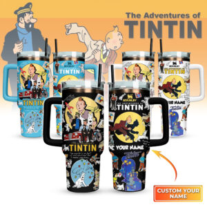 The Adventure Of Tintin Movies Custom Stanley Quencher 40oz Stainless Steel Tumbler With Handle - Threewoofs