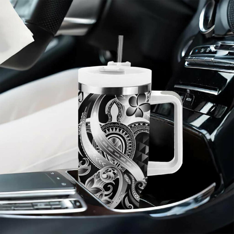 Aloha Black Tribal Honu Tattoo Custom Stanley Quencher 40oz Stainless Steel Tumbler With Handle - Threewoofs - Image 8