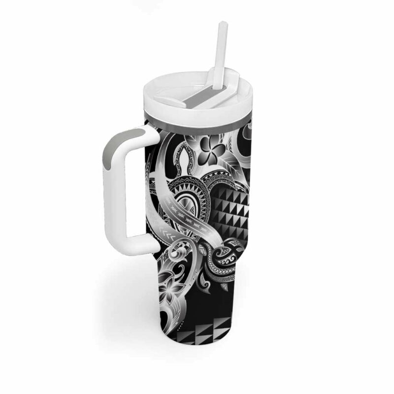 Aloha Black Tribal Honu Tattoo Custom Stanley Quencher 40oz Stainless Steel Tumbler With Handle - Threewoofs - Image 2