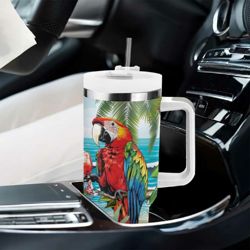 Aloha Hawaii Christmas It‚Äôs 5 o‚Äôclock Somewhere Custom Stanley Quencher 40oz Stainless Steel Tumbler With Handle - Threewoofs - Image 8