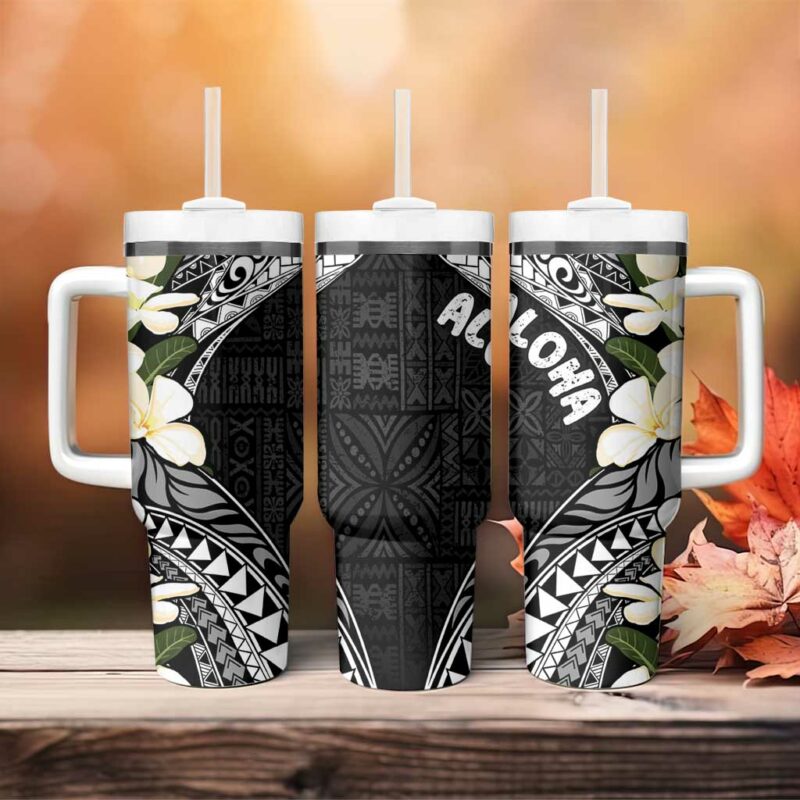 Aloha Hawaii Festive Frangipani Lace Classic Custom Stanley Quencher 40oz Stainless Steel Tumbler With Handle - Threewoofs - Image 4