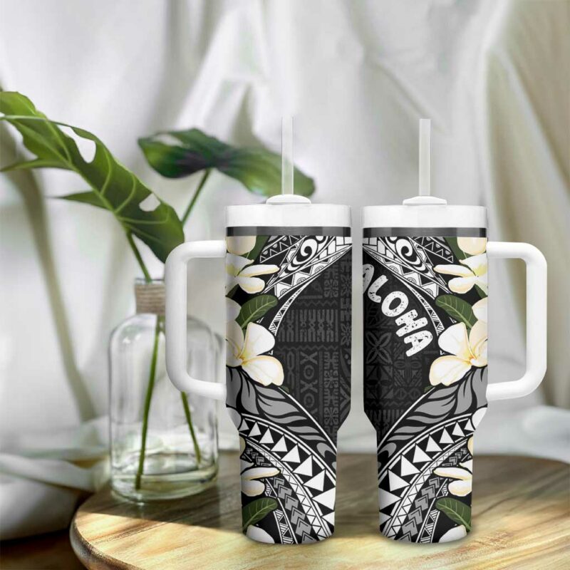 Aloha Hawaii Festive Frangipani Lace Classic Custom Stanley Quencher 40oz Stainless Steel Tumbler With Handle - Threewoofs - Image 9