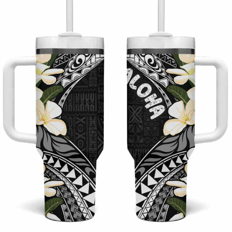 Aloha Hawaii Festive Frangipani Lace Classic Custom Stanley Quencher 40oz Stainless Steel Tumbler With Handle - Threewoofs