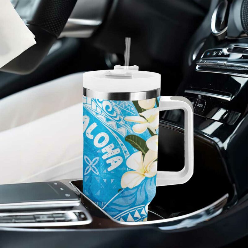 Aloha Hawaii Festive Frangipani Lace Classic Oceanic Custom Stanley Quencher 40oz Stainless Steel Tumbler With Handle - Threewoofs - Image 8