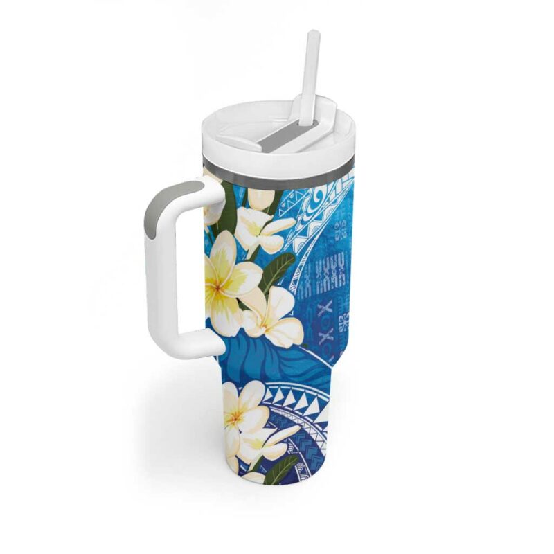 Aloha Hawaii Festive Frangipani Lace Classic Oceanic Custom Stanley Quencher 40oz Stainless Steel Tumbler With Handle - Threewoofs - Image 2