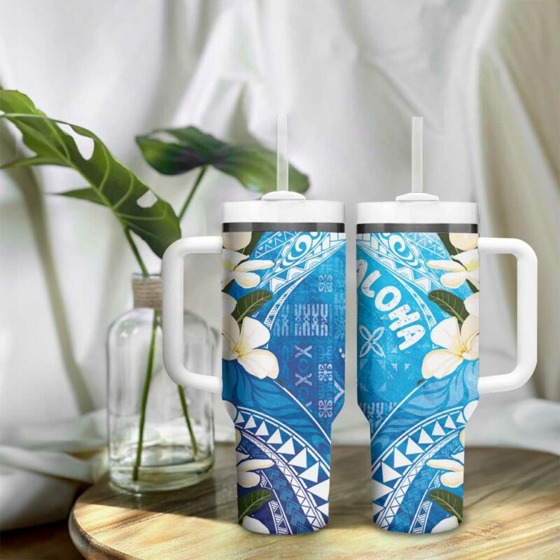 Aloha Hawaii Festive Frangipani Lace Classic Oceanic Custom Stanley Quencher 40oz Stainless Steel Tumbler With Handle - Threewoofs - Image 9