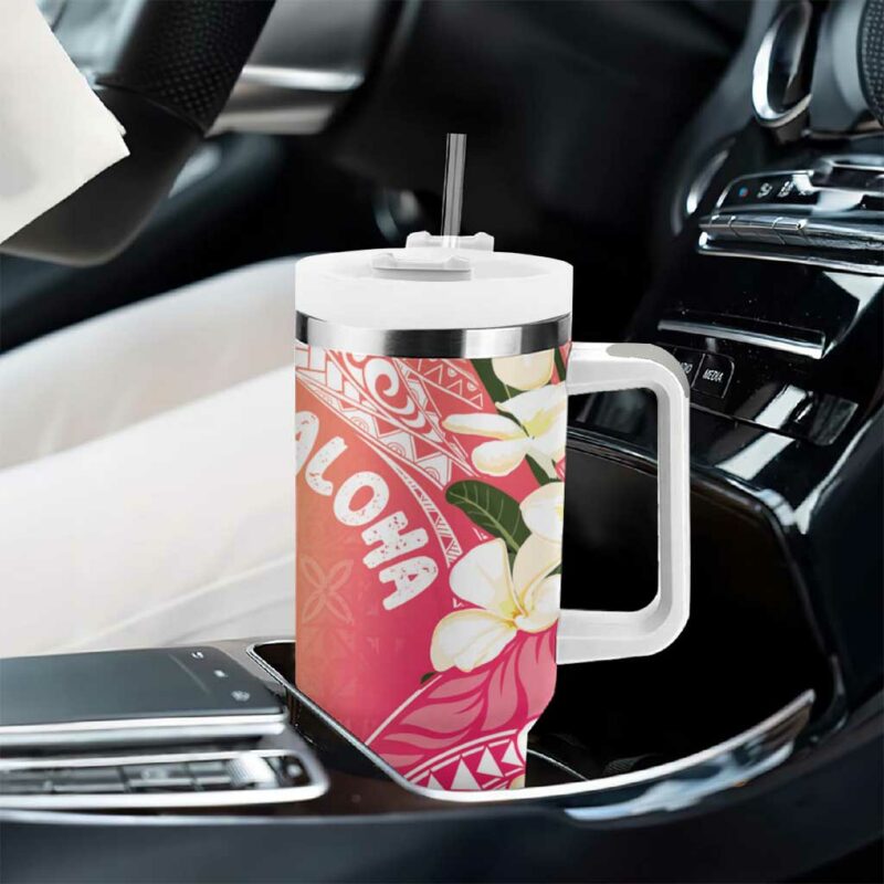 Aloha Hawaii Festive Frangipani Lace Classic Spring s Custom Stanley Quencher 40oz Stainless Steel Tumbler With Handle - Threewoofs - Image 8