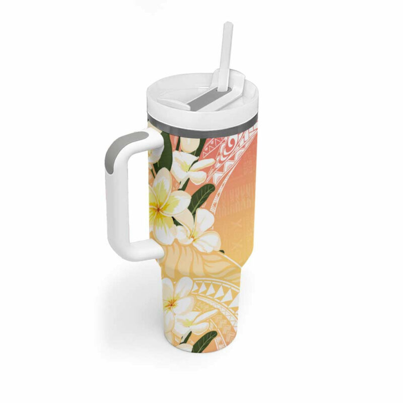 Aloha Hawaii Festive Frangipani Lace Classic Spring s Custom Stanley Quencher 40oz Stainless Steel Tumbler With Handle - Threewoofs - Image 2