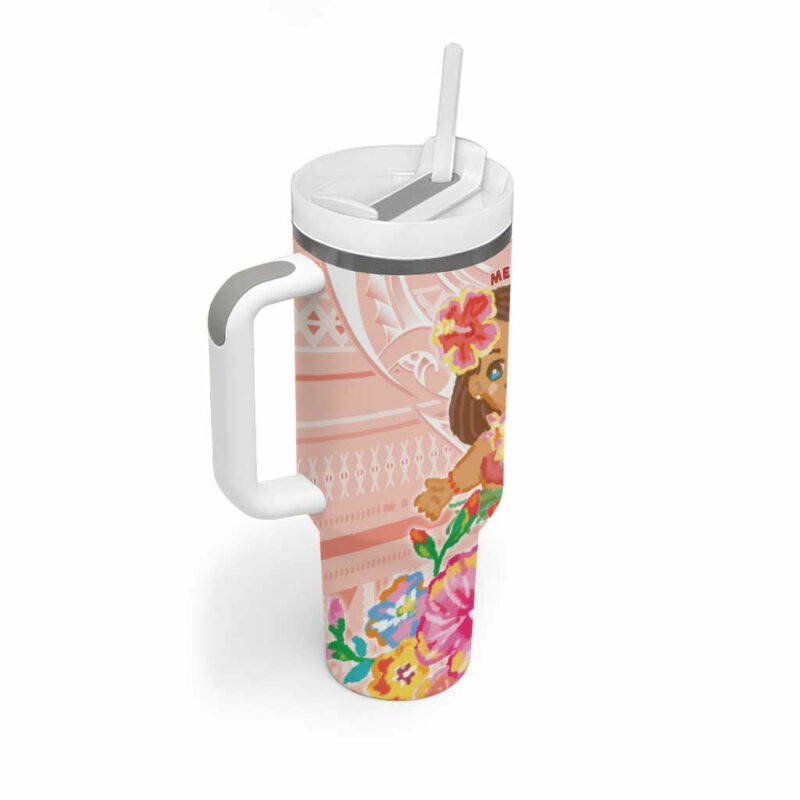 Aloha Hawaii Kawaii Mele Kalikimaka Pastel Fever Custom Stanley Quencher 40oz Stainless Steel Tumbler With Handle - Threewoofs - Image 2