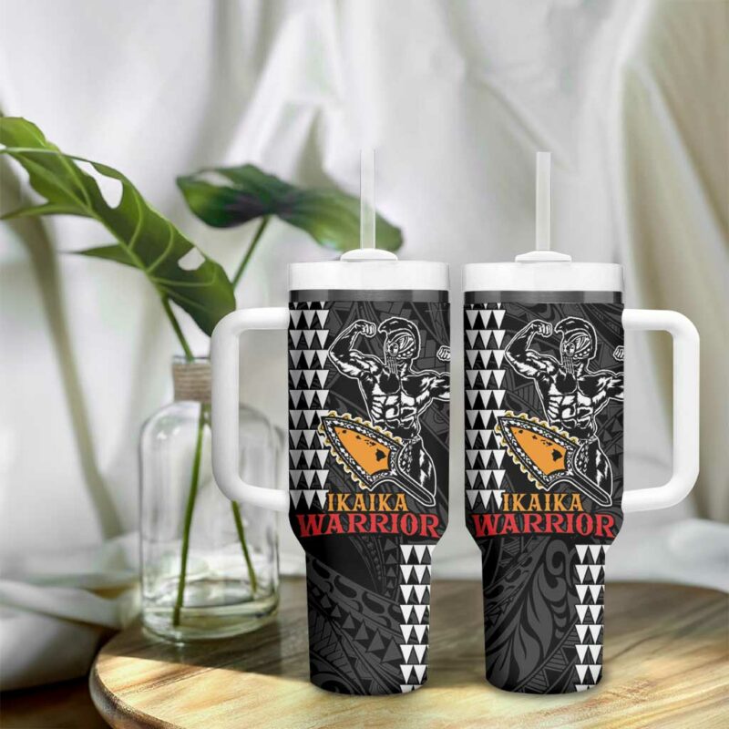 Aloha Ikaika Warrior Helmet Custom Stanley Quencher 40oz Stainless Steel Tumbler With Handle - Threewoofs - Image 9