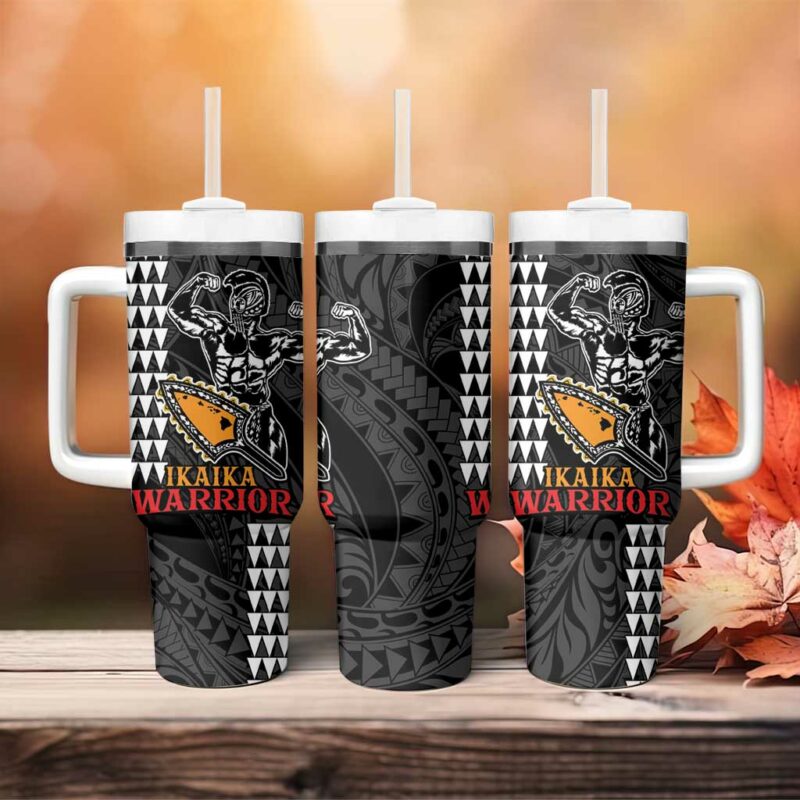 Aloha Ikaika Warrior Helmet Custom Stanley Quencher 40oz Stainless Steel Tumbler With Handle - Threewoofs - Image 4