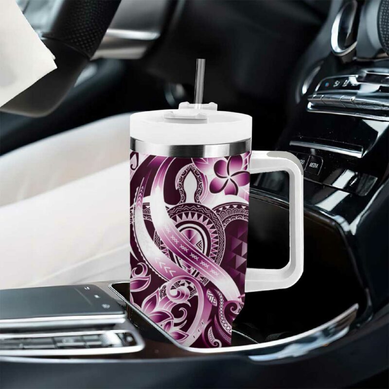 Aloha Pink Tribal Honu Tattoo Custom Stanley Quencher 40oz Stainless Steel Tumbler With Handle - Threewoofs - Image 8