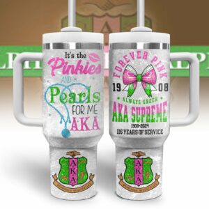 Alpha Kappa Alpha AKA Custom Stanley Quencher 40oz Stainless Steel Tumbler With Handle - Threewoofs