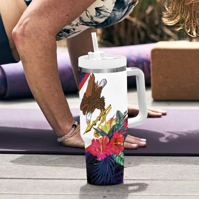 American Samoa Flag Day Since 1900 Custom Stanley Quencher 40oz Stainless Steel Tumbler With Handle - Threewoofs - Image 6