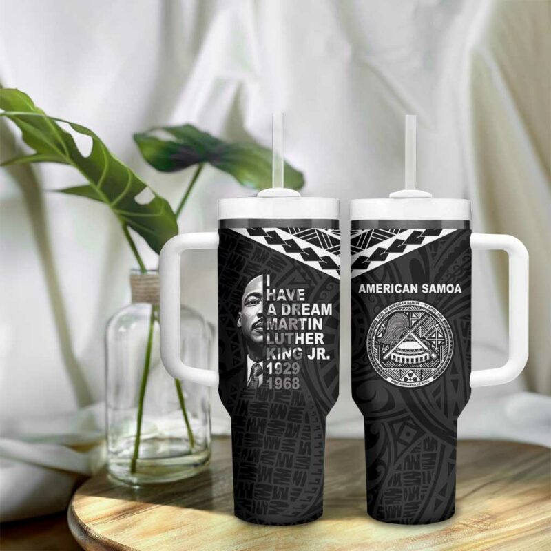 American Samoa MLK Day Polynesian Custom Stanley Quencher 40oz Stainless Steel Tumbler With Handle - Threewoofs - Image 9