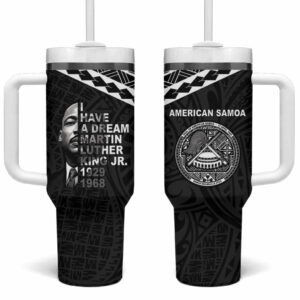 American Samoa MLK Day Polynesian Custom Stanley Quencher 40oz Stainless Steel Tumbler With Handle - Threewoofs