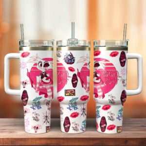 Angel Dust Hazbin Hotel Movies Custom Stanley Quencher 40oz Stainless Steel Tumbler With Handle - Threewoofs