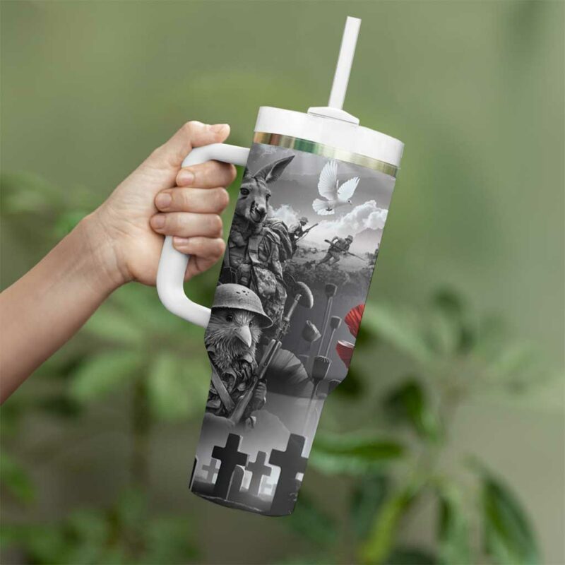 ANZAC Day The Battle of Lone Pine Custom Stanley Quencher 40oz Stainless Steel Tumbler With Handle - Threewoofs - Image 3