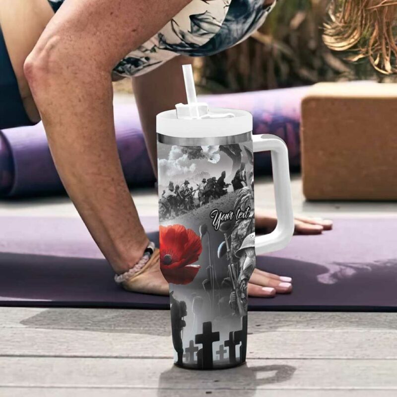 ANZAC Day The Battle of Lone Pine Custom Stanley Quencher 40oz Stainless Steel Tumbler With Handle - Threewoofs - Image 6