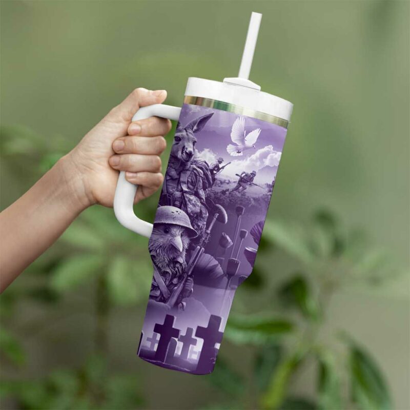 ANZAC Day The Battle of Lone Pine Custom Stanley Quencher 40oz Stainless Steel Tumbler With Handle - Threewoofs - Image 3